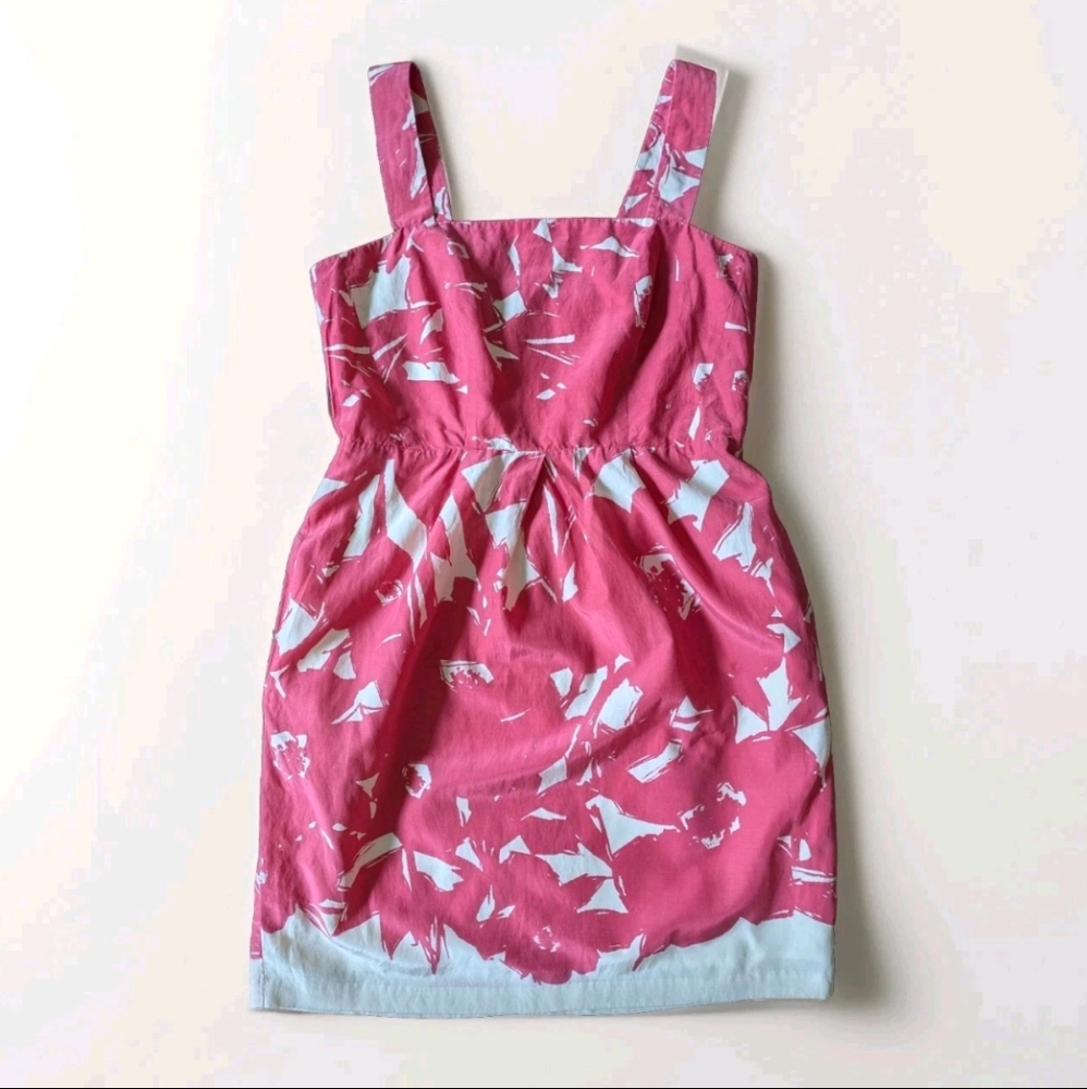Banana Republic Womens Silk Y2K Floral Dress 8P Resortwear Tropical Preppy 2009
